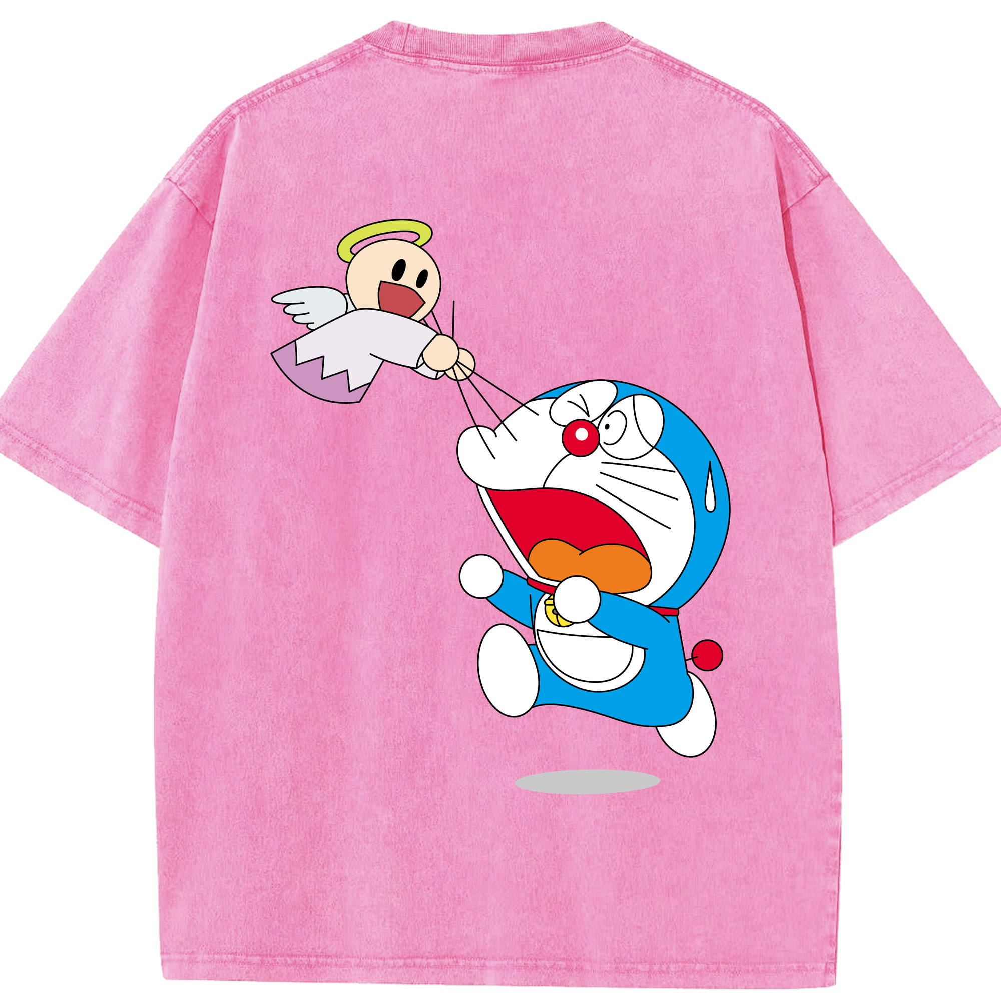 （画像用） ドラえもん Doraemon 綿100% ヴィンテージ風 半袖Tシャツ（背面プリント）